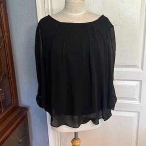 Roz and Ali sheer lined black 2X blouse